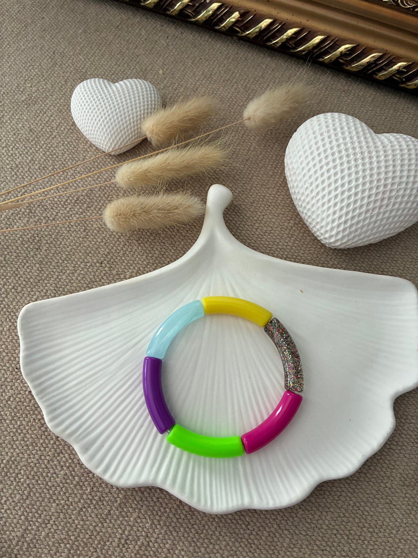 Bracelet Tubes bleu / vert / violet