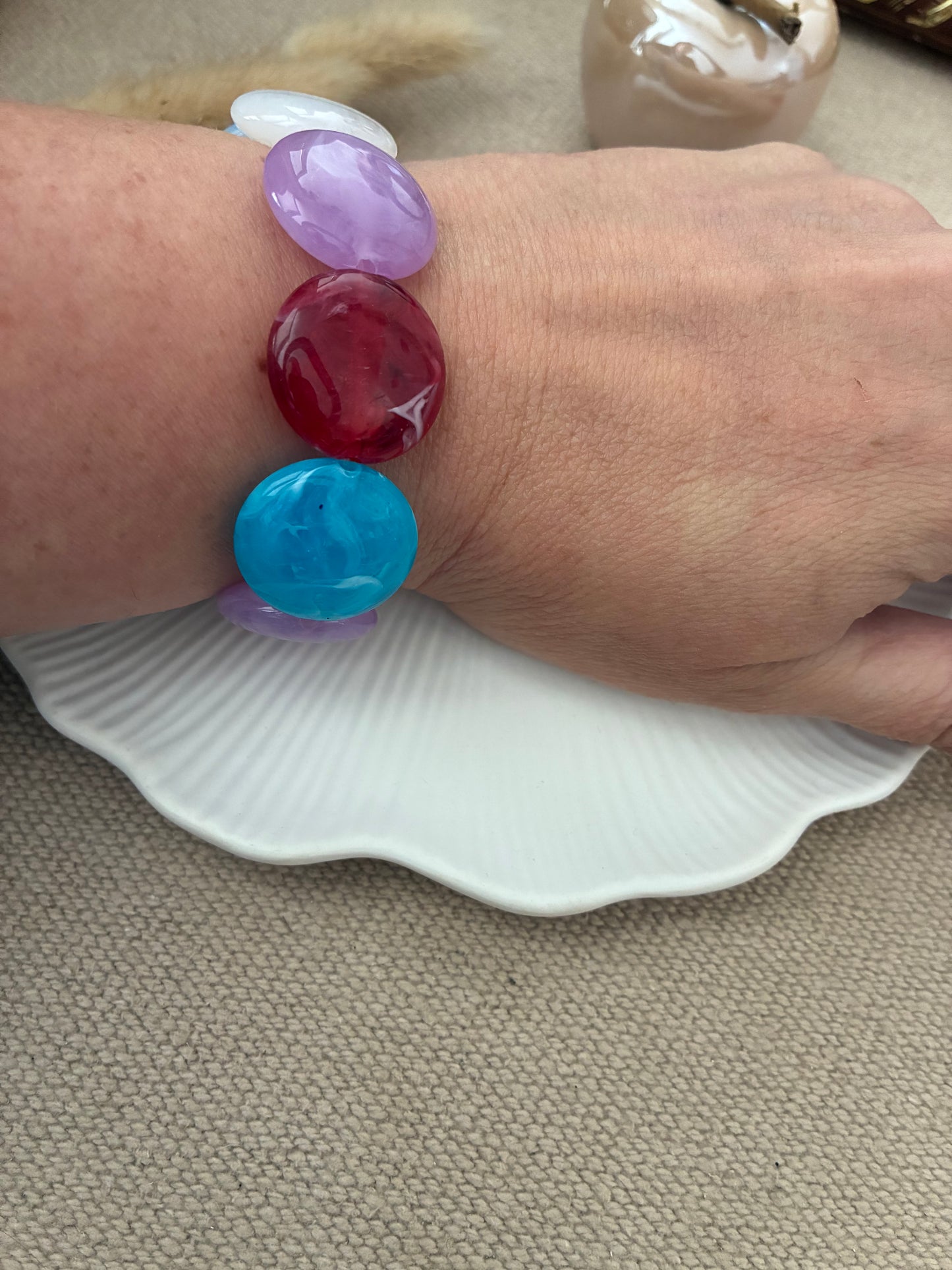 Bracelet Galets violet/bleu