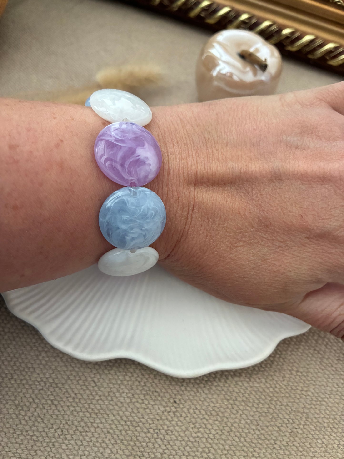 Bracelet Galets violet/bleu