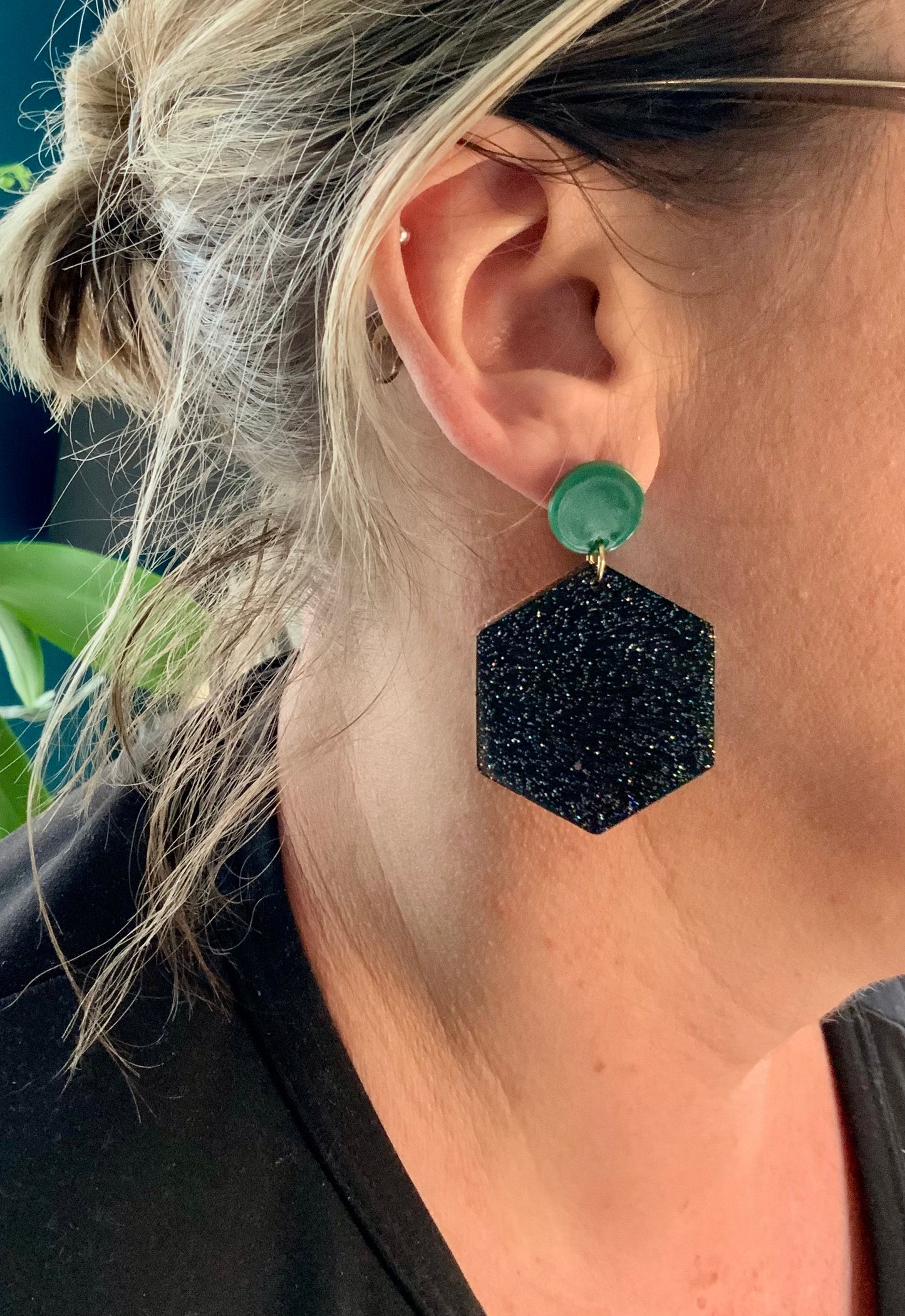 Dailie’s Hexagonales noires paillettes