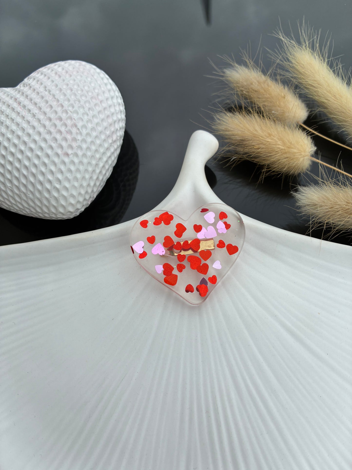 Broche Cœur or pailleté