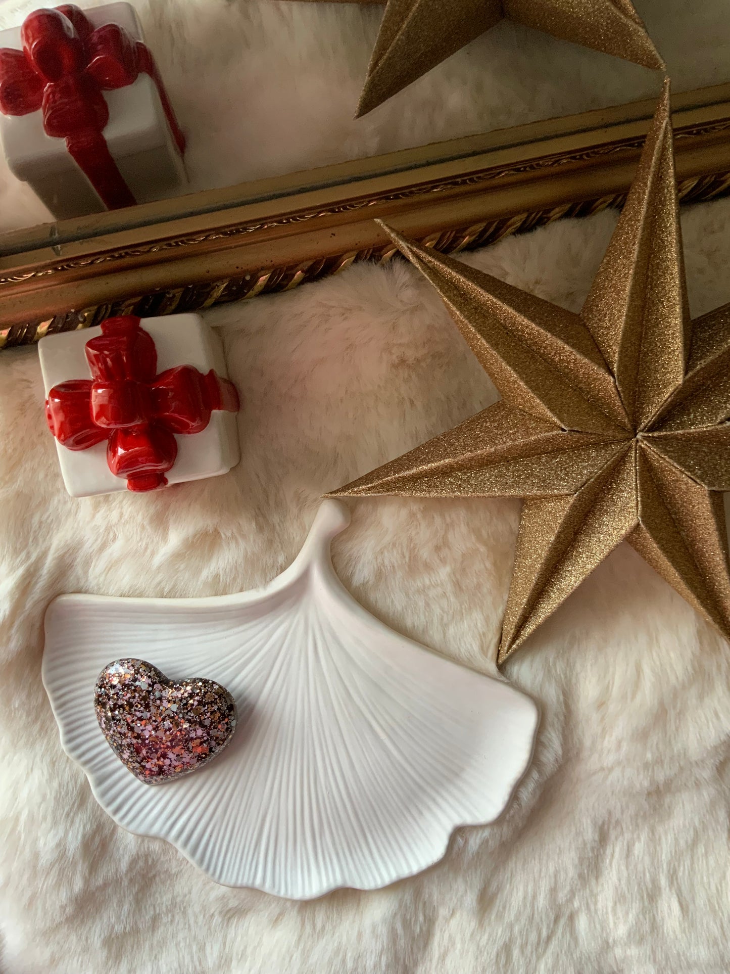 Broche Cœur marron doré