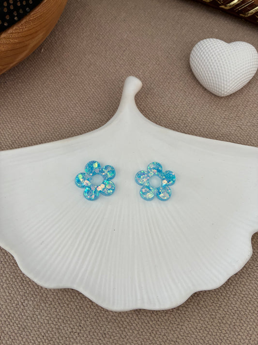 Créole’s Fleurs bleues turquoises pailletées