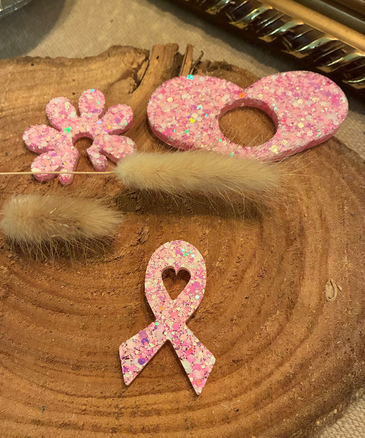 Broche Ruban Octobre rose pailleté