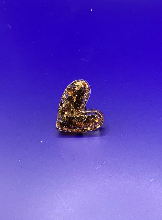 Pin’s Cœur or pailleté