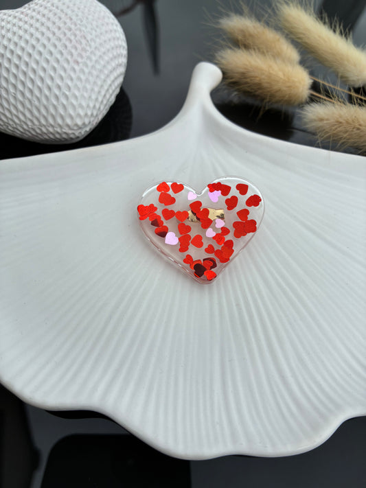 Broche Cœur or pailleté