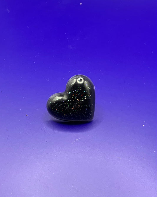 Pin’s Cœur noir pailleté