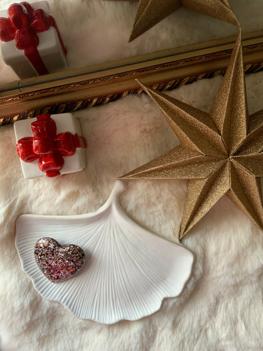 Broche Cœur marron doré