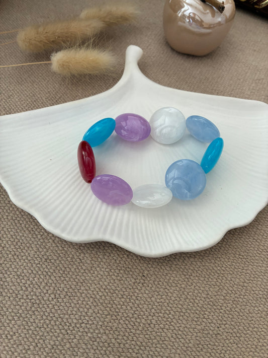 Bracelet Galets violet/bleu