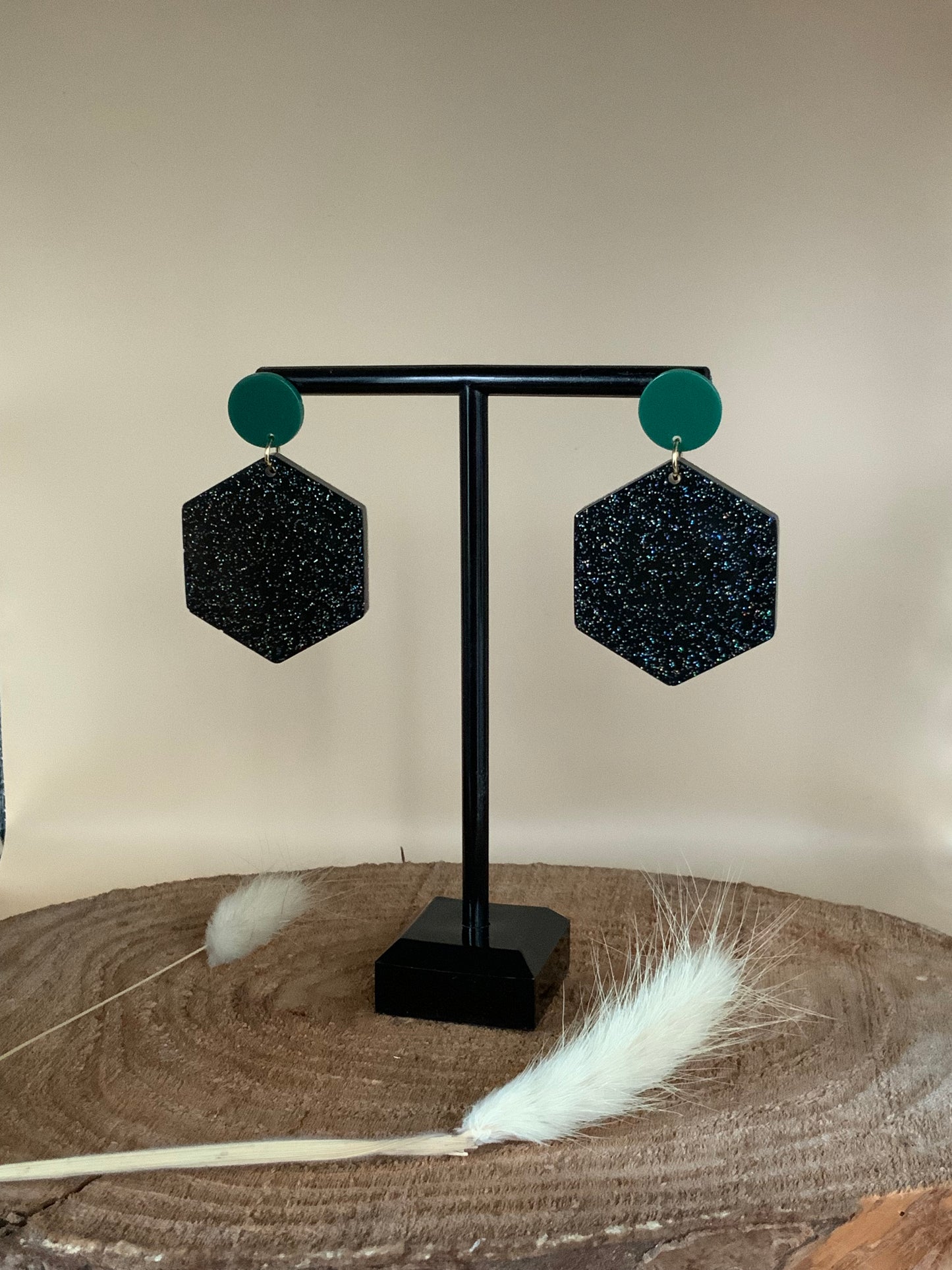 Dailie’s Hexagonales noires paillettes