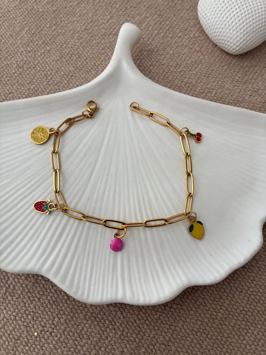 Bracelet doré fruits