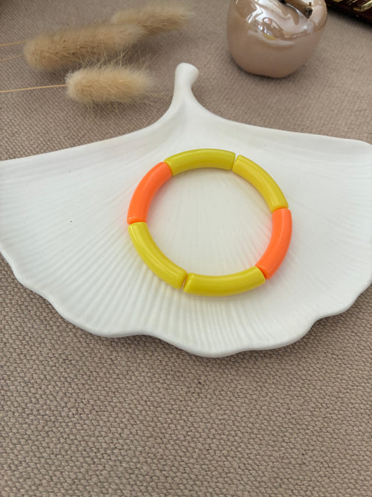 Bracelet Tubes jaune / orange