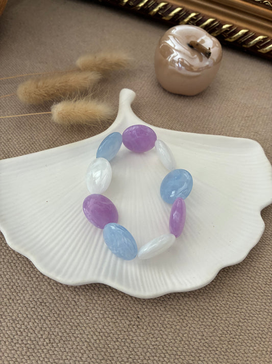 Bracelet Galets violet/bleu